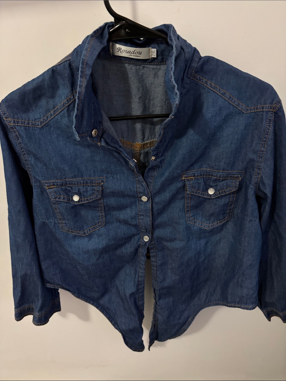 Women's Dark Indigo Denim Shirt Jacket